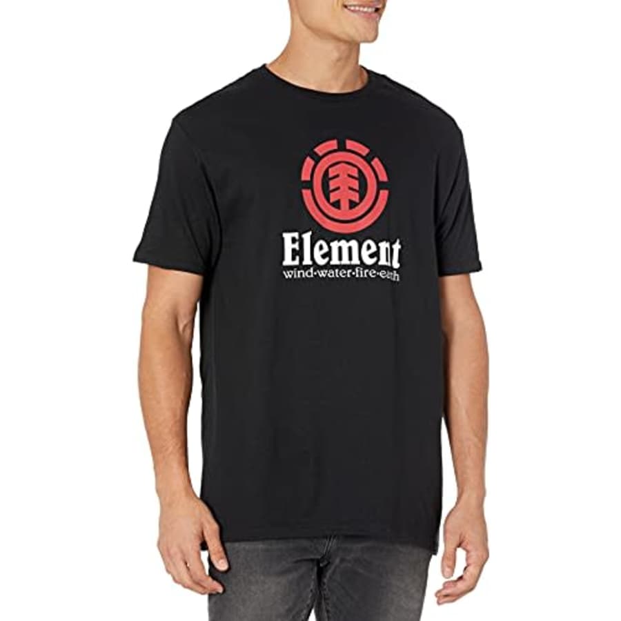 Element Men's Vertical Short Sleeve Tee Shirt, Flint Black, Large for $19
