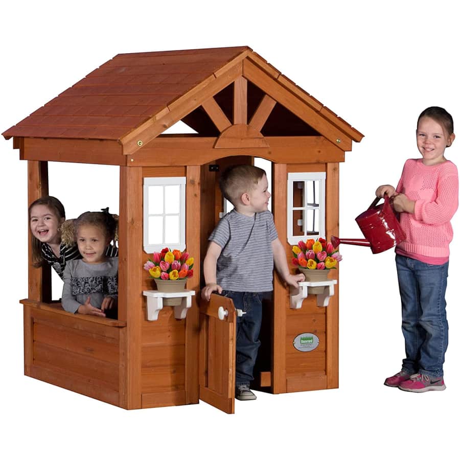 Backyard Discovery Columbus All Cedar Wood Playhouse for $180
