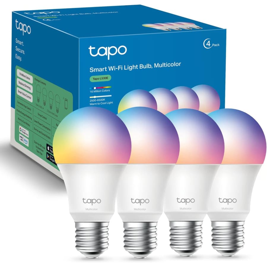TP-Link Tapo Smart Light Bulb 4-Pack for $20 w/ Prime TP-Link Tapo Smart Light Bulb 4-Pack for $20 w/ Prime