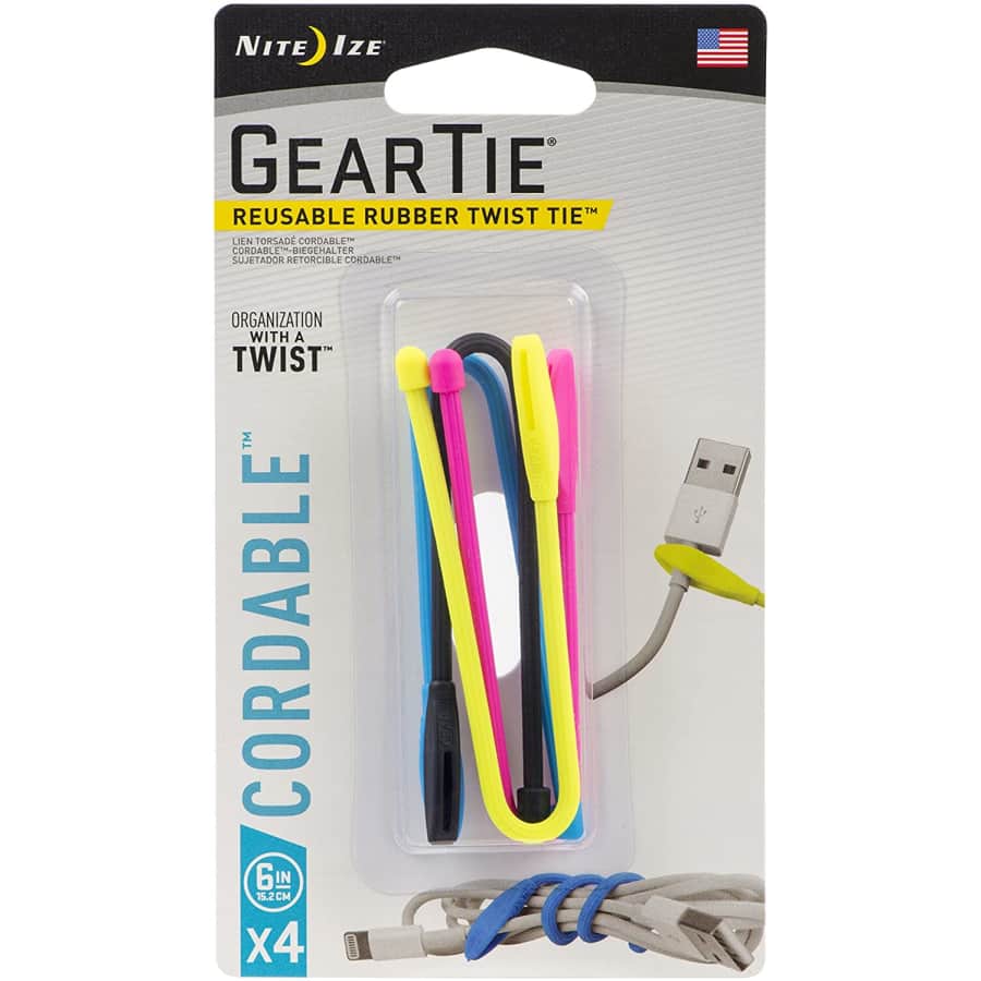 Nite Ize 6" Gear Tie 4-Pack for $8 Nite Ize 6" Gear Tie 4-Pack for $8