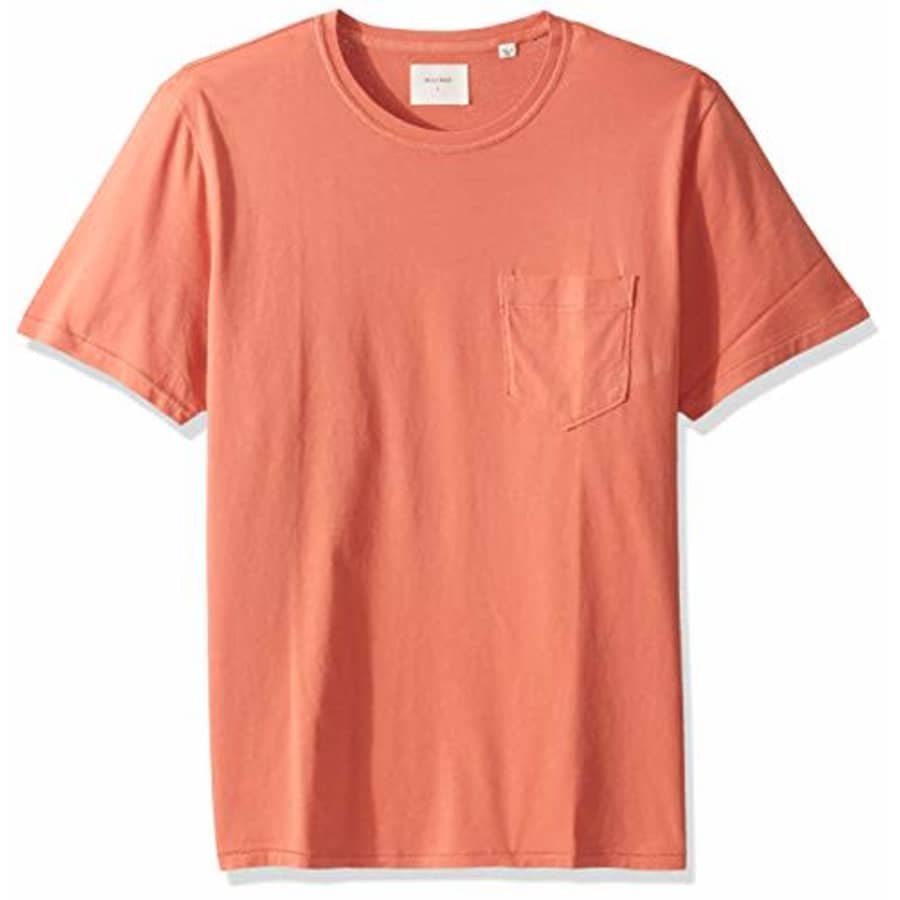 Billy Reid Men's Washed Pocket T-Shirt, Coral, XXL for $20