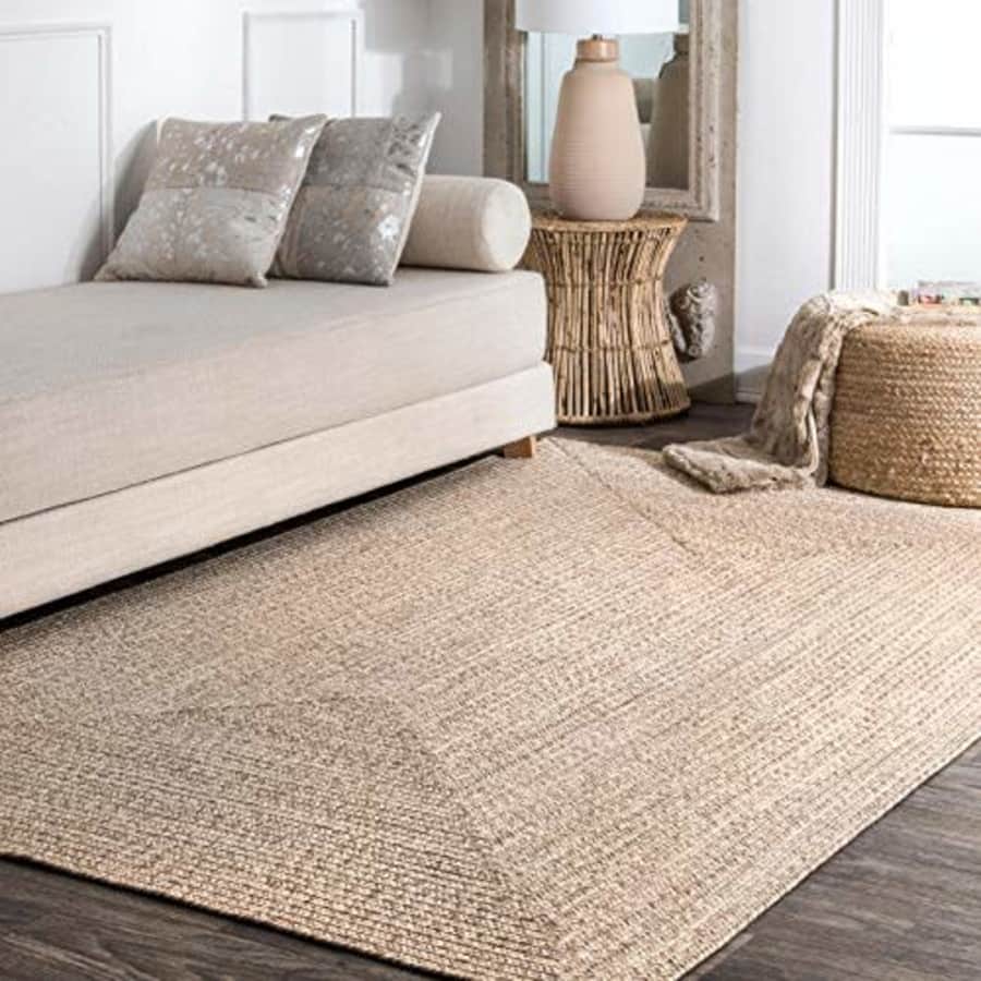 nuLOOM Lefebvre Braided Indoor/Outdoor Area Rug, 4' Round, Tan for $50