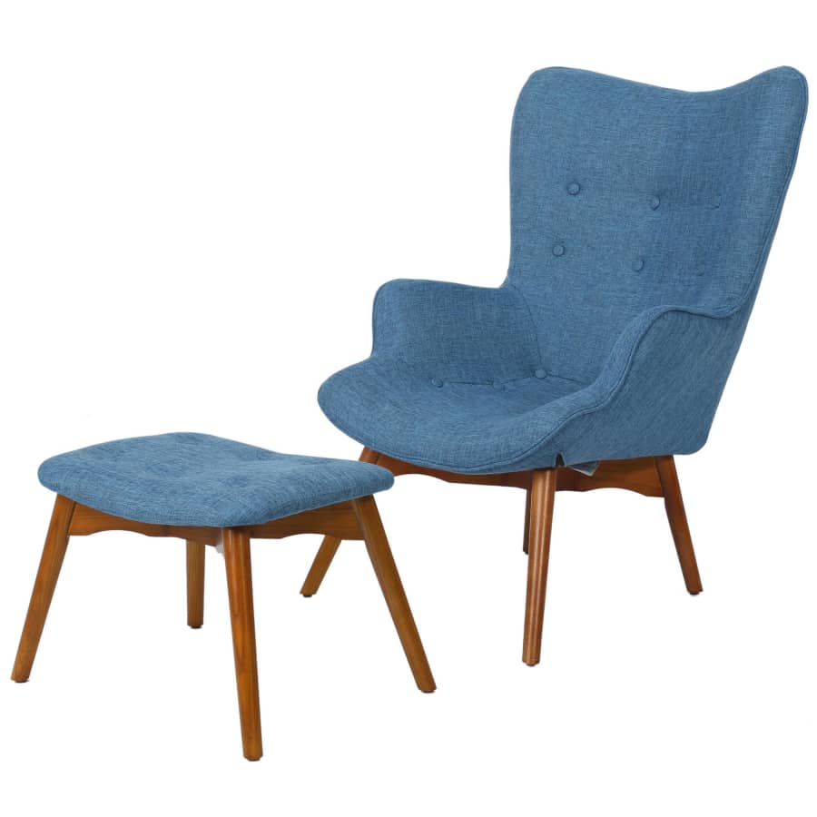 Noble House Hariata Wingback Contour Chair and Ottoman Set for $280 Noble House Hariata Wingback Contour Chair and Ottoman Set for $280