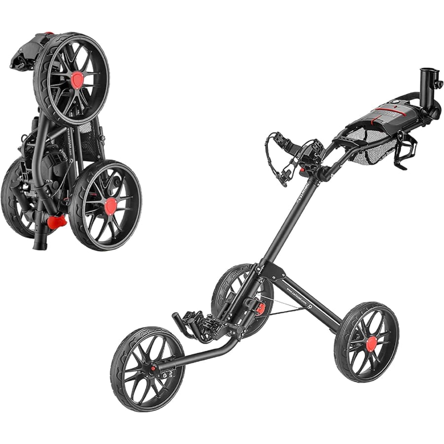 CaddyTek 15.3 V2 Deluxe Quad-Fold Golf Push Cart for $91 CaddyTek 15.3 V2 Deluxe Quad-Fold Golf Push Cart for $91
