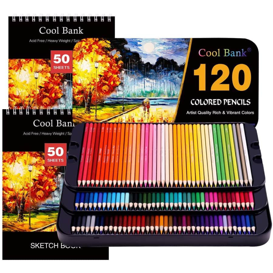 Cool Bank 120-Pc. Artist Pencils Set with Drawing Pads for $16 Cool Bank 120-Pc. Artist Pencils Set with Drawing Pads for $16