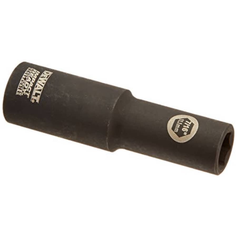 DEWALT DW22852 7/16-Inch IMPACT READY Deep Socket for 1/2-Inch Drive for $5 DEWALT DW22852 7/16-Inch IMPACT READY Deep Socket for 1/2-Inch Drive for $5