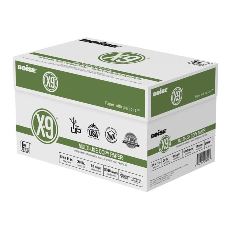 Boise X-9 Multi-Use Copy Paper 10-Ream Case for $30 Boise X-9 Multi-Use Copy Paper 10-Ream Case for $30