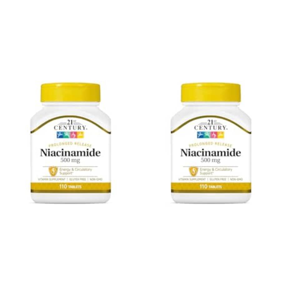 21st Century Niacinamide 500 mg Prolonged Release Tablets, 110-Count (Pack of 2) for $8