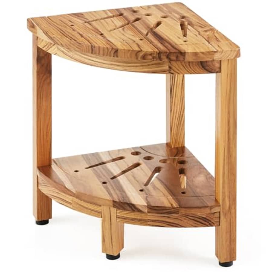 Vevor 17" Teak Corner Shower Stool for $34 Vevor 17" Teak Corner Shower Stool for $34