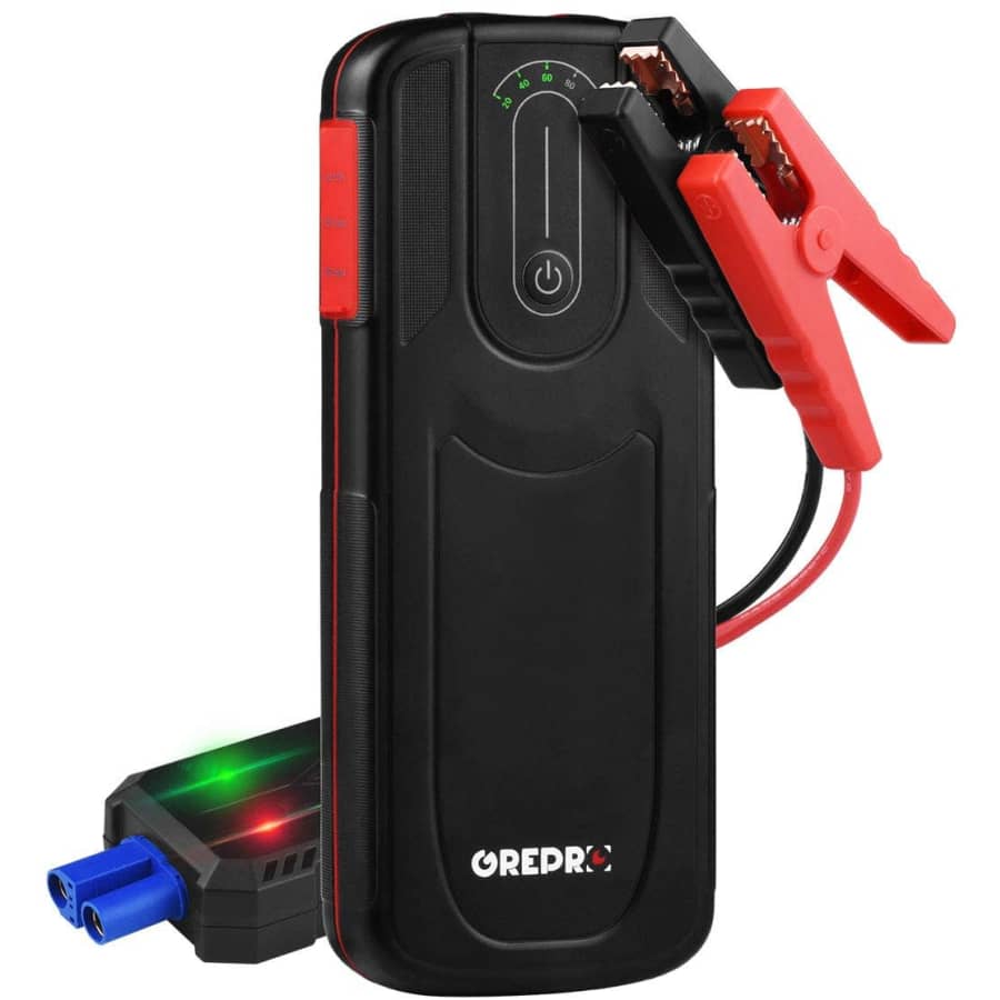 Grepro 2,000A Peak 18,000mAh Car Jump Starter/Power Bank for $54
