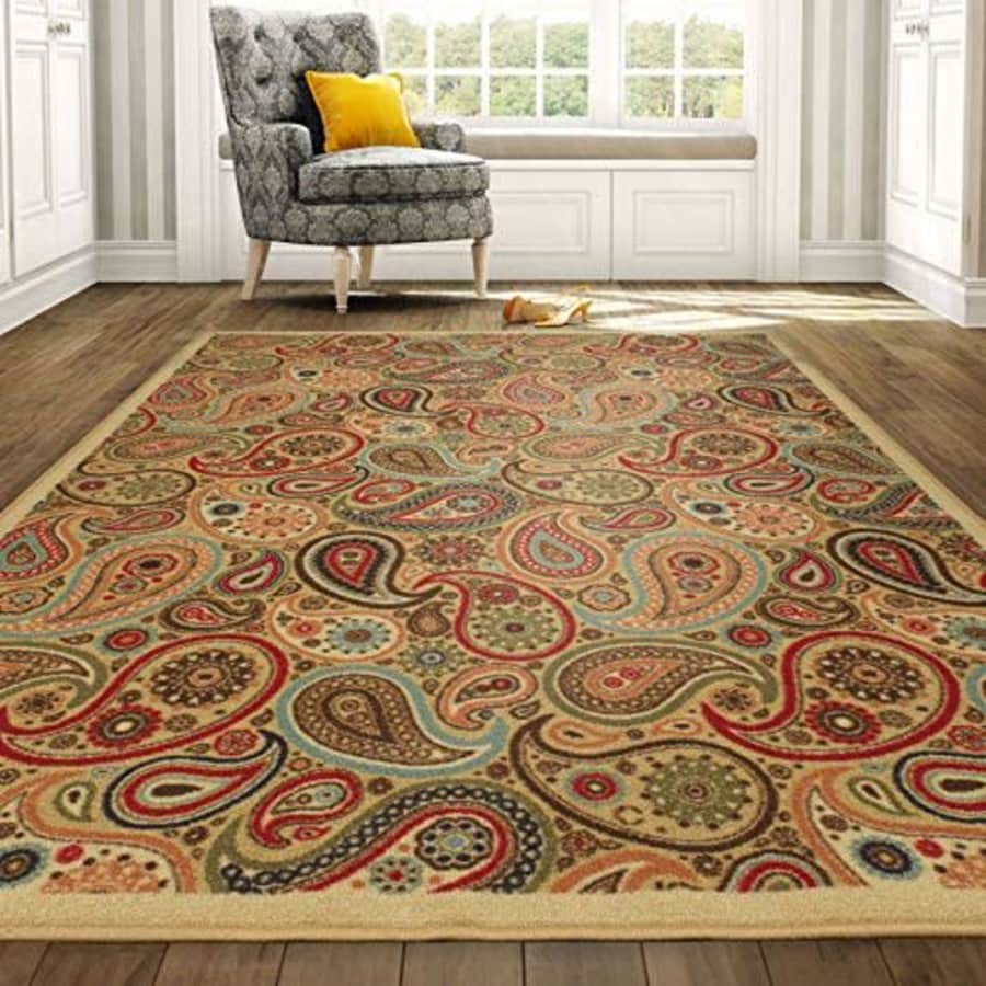 Ottomanson Design Ottohome Paisley Rug, 8'2" X 9'10", Beige for $125 Ottomanson Design Ottohome Paisley Rug, 8'2" X 9'10", Beige for $125