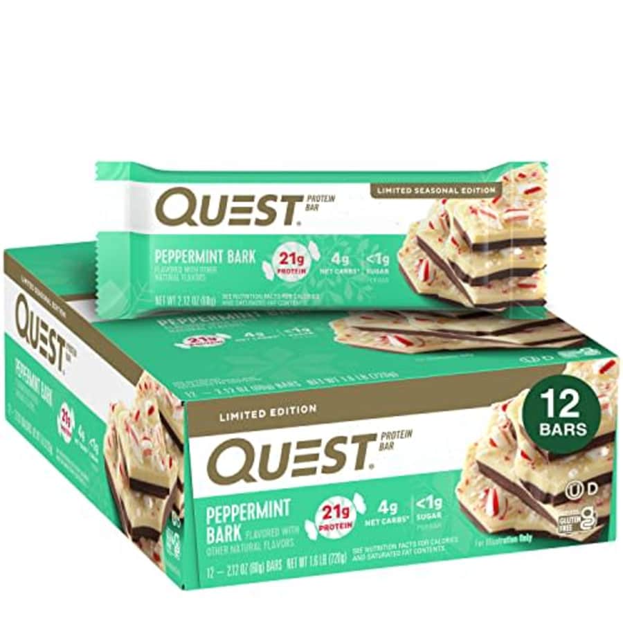 Quest Nutrition Protein Bar, Peppermint Bark, 12 Count for $35 Quest Nutrition Protein Bar, Peppermint Bark, 12 Count for $35