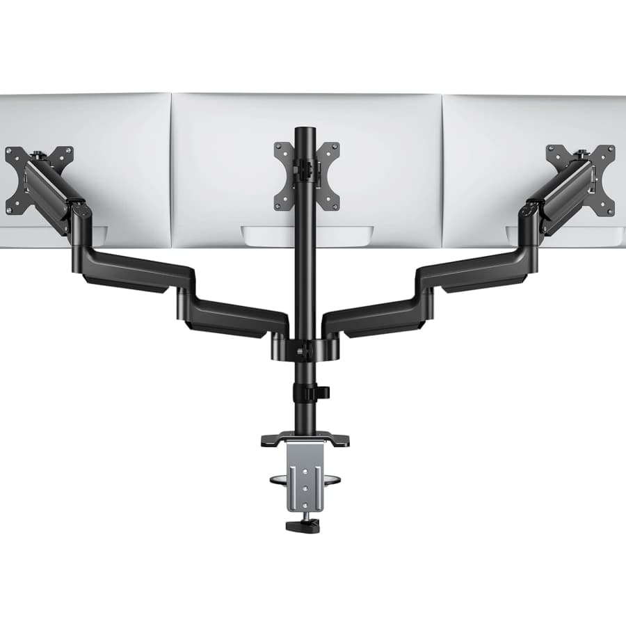 Huanuo Triple Monitor Mount for 13" to 27" Screens for $117