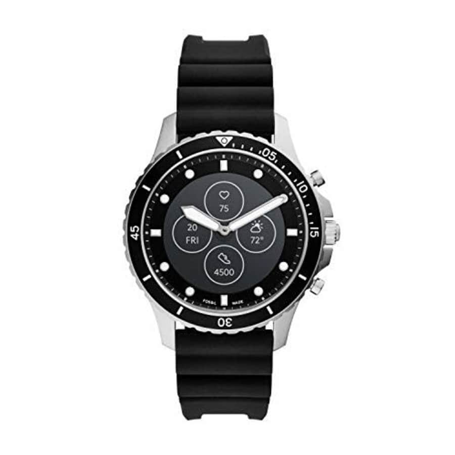 Fossil FB-01 HR Heart Rate Stainless Steel and Silicone Hybrid Smartwatch, Color: Silver/Black for $117 Fossil FB-01 HR Heart Rate Stainless Steel and Silicone Hybrid Smartwatch, Color: Silver/Black for $117