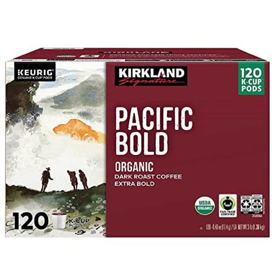 Kirkland Signature Pacific Bold Coffee, Dark, 120 K-Cup Pods for $46 Kirkland Signature Pacific Bold Coffee, Dark, 120 K-Cup Pods for $46
