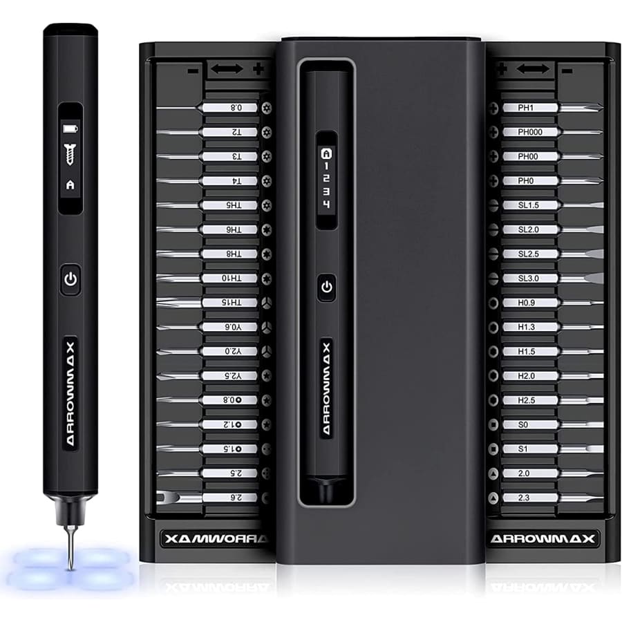 Am Arrowmax 16V Cordless Precision Screwdriver Set with 34 Magnetic Precision Bits for $56