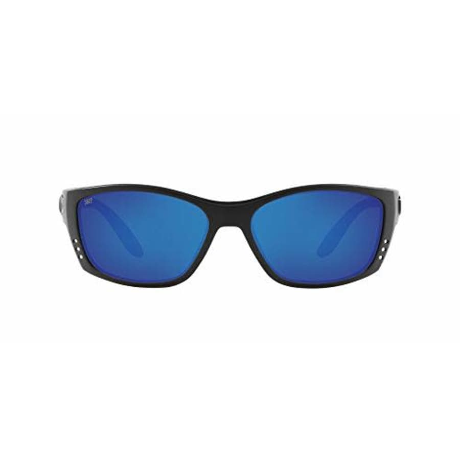 Costa Del Mar Men's Fisch 580P Polarized Rectangular Sunglasses, Blackout/Grey Blue Mirrored for $220