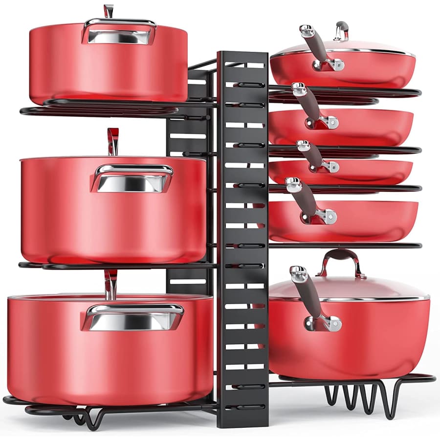 8-Tier Pan Organizer Rack for $22 8-Tier Pan Organizer Rack for $22