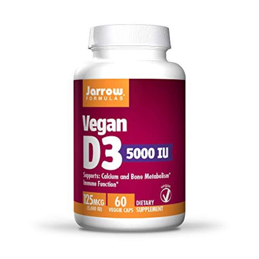 Jarrow Formulas Vegan Vitamin D3 Calcium and Bone Metabolism, 125 mcg (5000 IU) Veggie Caps, 60 for $32 Jarrow Formulas Vegan Vitamin D3 Calcium and Bone Metabolism, 125 mcg (5000 IU) Veggie Caps, 60 for $32