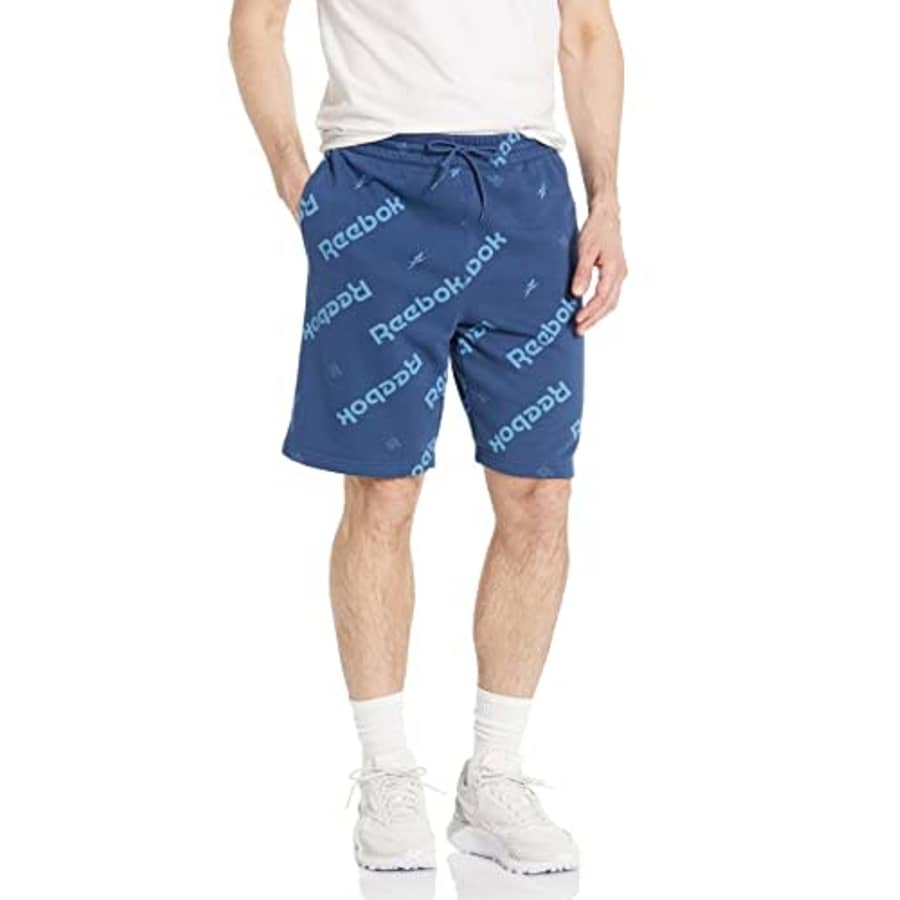 Reebok Men's Standard Fleece Shorts, Batik Blue/Light Blue All Over Print, XX-Large for $29