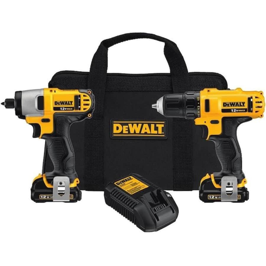 DeWalt 12V MAX Cordless Li-Ion Impact Driver and Drill Combo Kit for $165