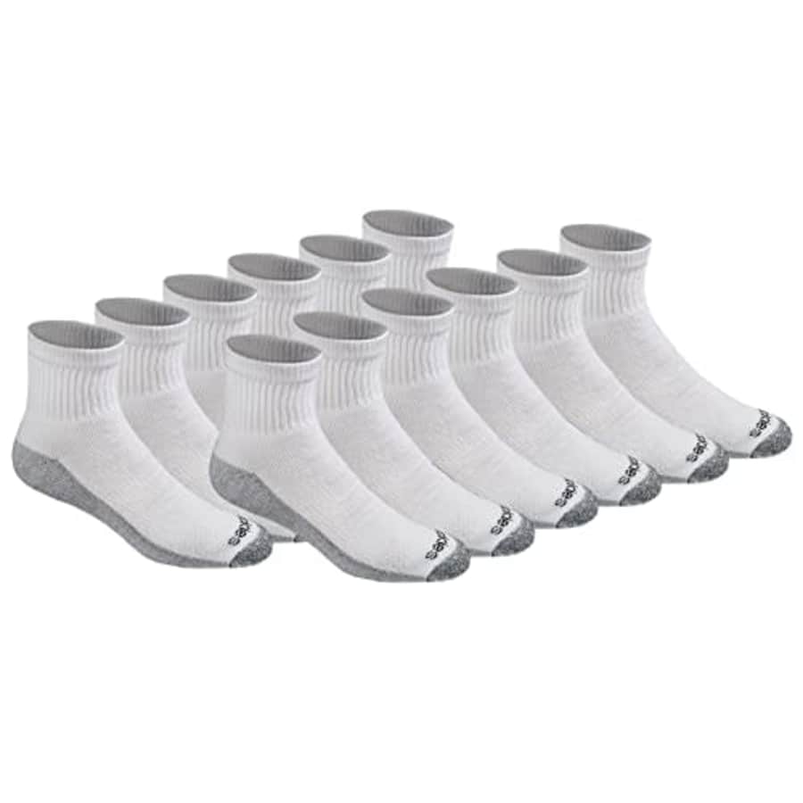 Dickies Men's Dri-Tech Moisture Control Quarter Socks (6, 18, White (12 Pairs), Large for $9 Dickies Men's Dri-Tech Moisture Control Quarter Socks (6, 18, White (12 Pairs), Large for $9