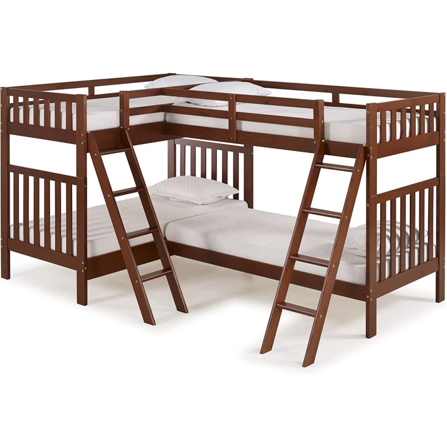 Alaterre Furniture Aurora Wood Twin Bunk Bed w/ Quad Extension for $806