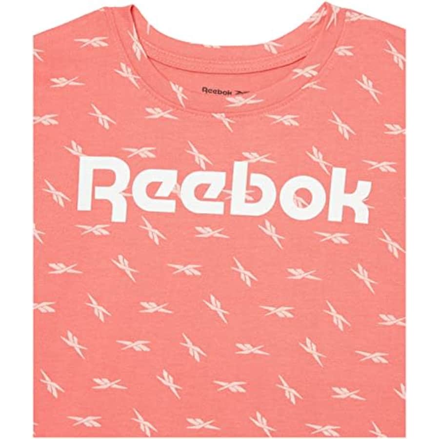 Reebok Girls' 3-Piece Activewear Clothing Set-Two Performance Tops + Leggings/Yoga Pants, Sunkist for $24