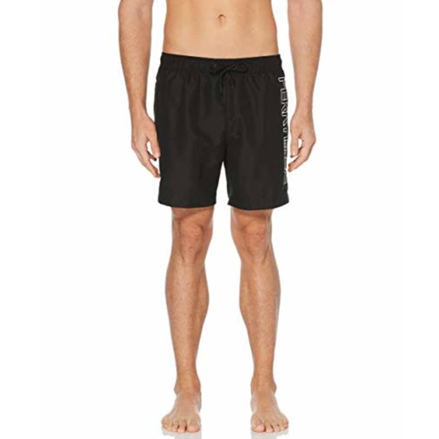 Perry Ellis Men's Printed Water Resistant Perry Logo Swim Shorts, black-4ESH1902, Extra Large for $29