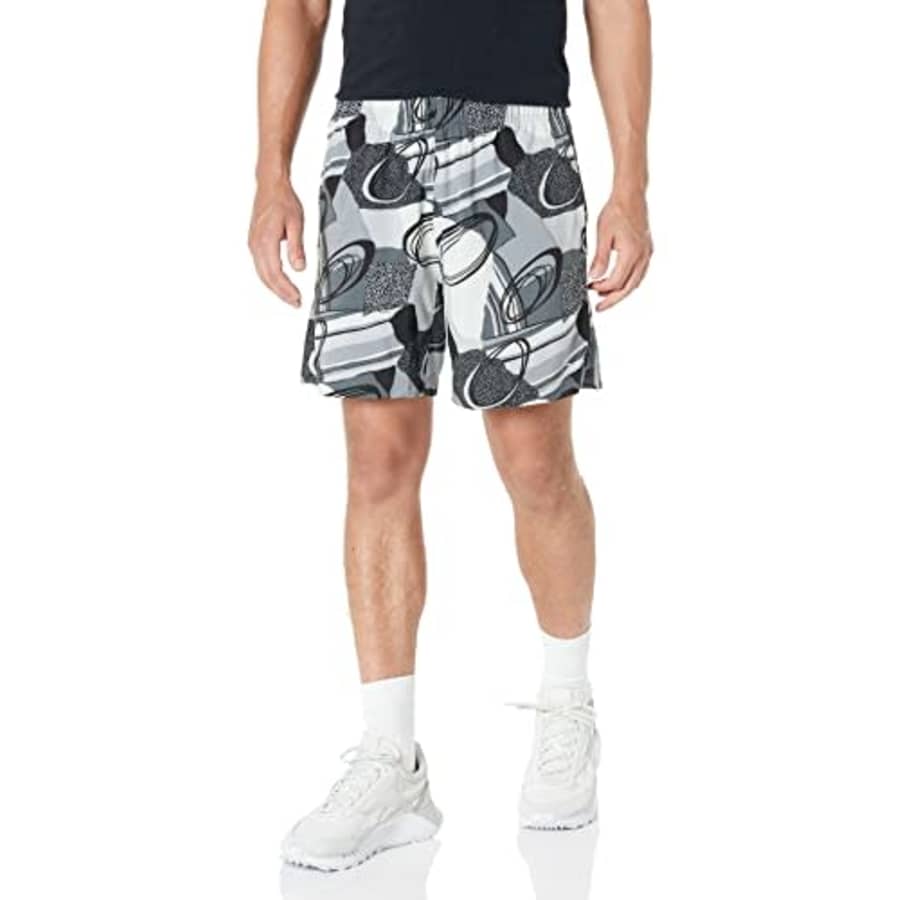 Reebok Men's Standard Austin Training Shorts, Black/Grey/All Over Print, Small for $15