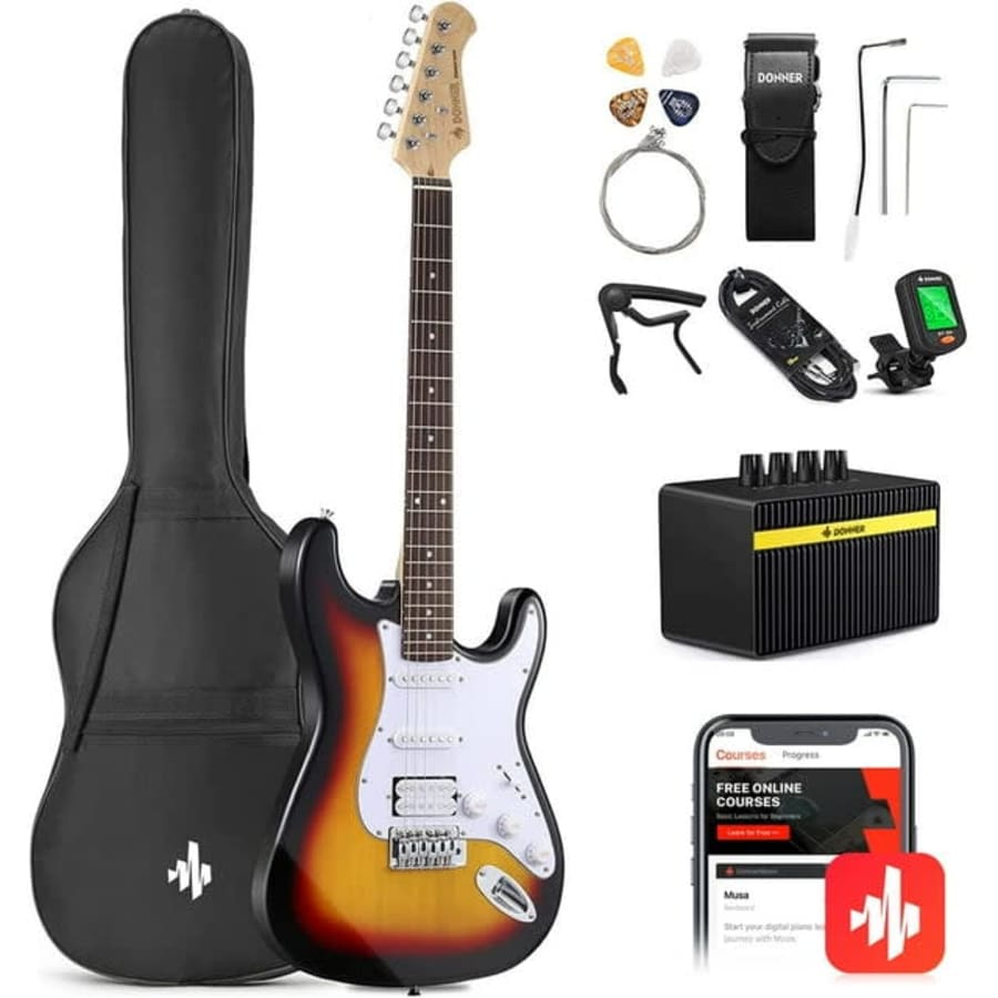 Donner 39" Electric Guitar Beginner Kit for $110 Donner 39" Electric Guitar Beginner Kit for $110