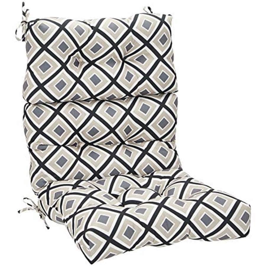 Amazon Basics Tufted Outdoor High Back Patio Chair Cushion- Black Geo for $47