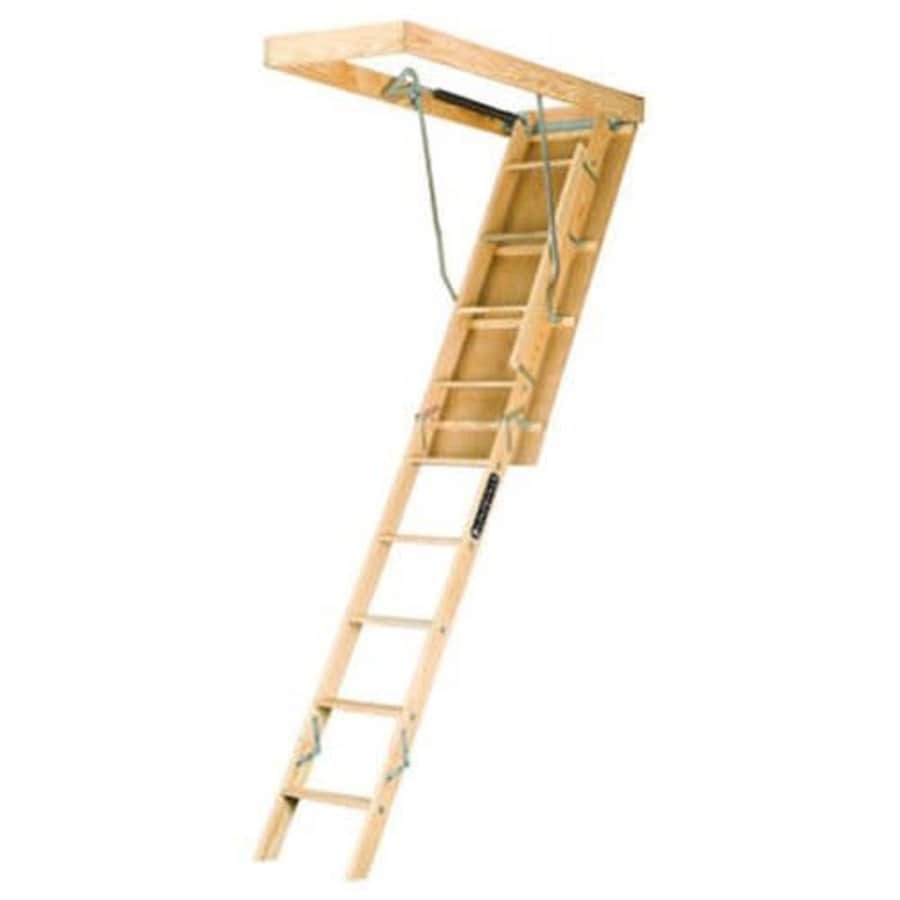 Louisville Ladder 25.5-by-54-Inch Wooden Attic Ladder, Fits 8-Foot 9-Inch to 10-Foot Ceiling for $122