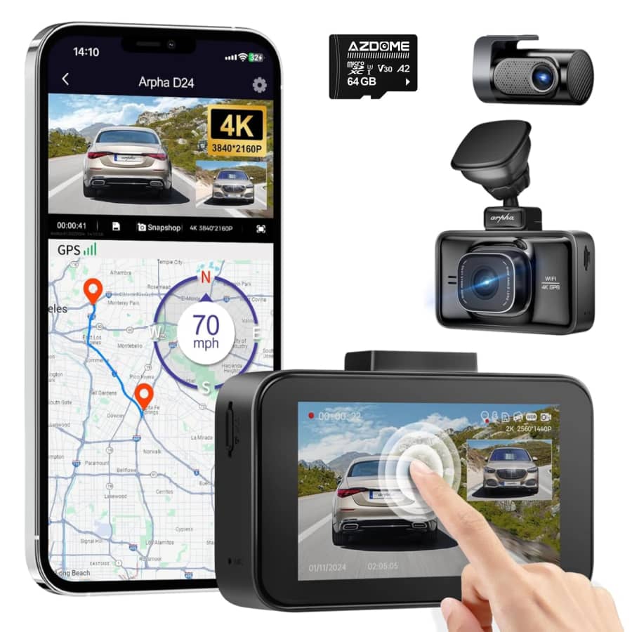 Arpha D24 4K + 1080p Dash Cam for $30 Arpha D24 4K + 1080p Dash Cam for $30