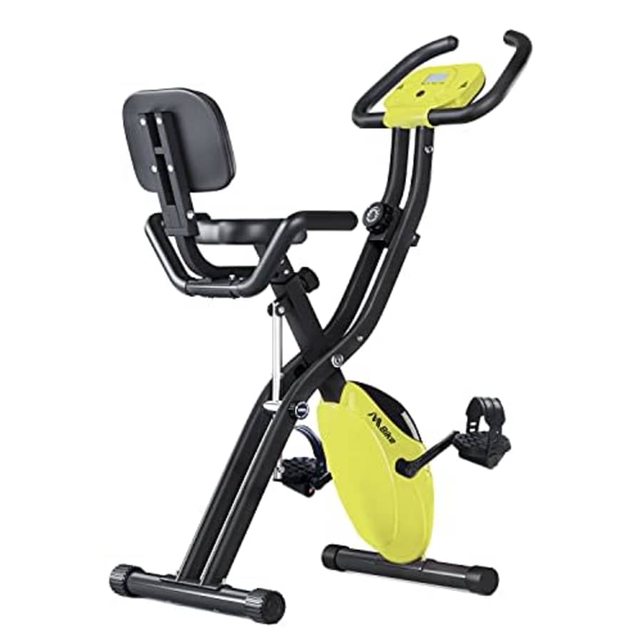 Merax Folding Exercise Bike, Upright Exercise Bike Stationary Bike with Magnetic Resistance, Pulse for $140