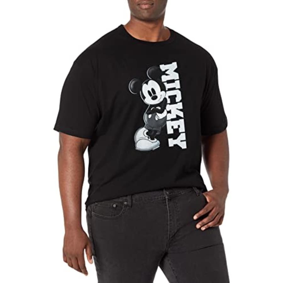 Disney Big & Tall Classic Mickey Lean Men's Tops Short Sleeve Tee Shirt, Black, Large Tall for $20 Disney Big & Tall Classic Mickey Lean Men's Tops Short Sleeve Tee Shirt, Black, Large Tall for $20