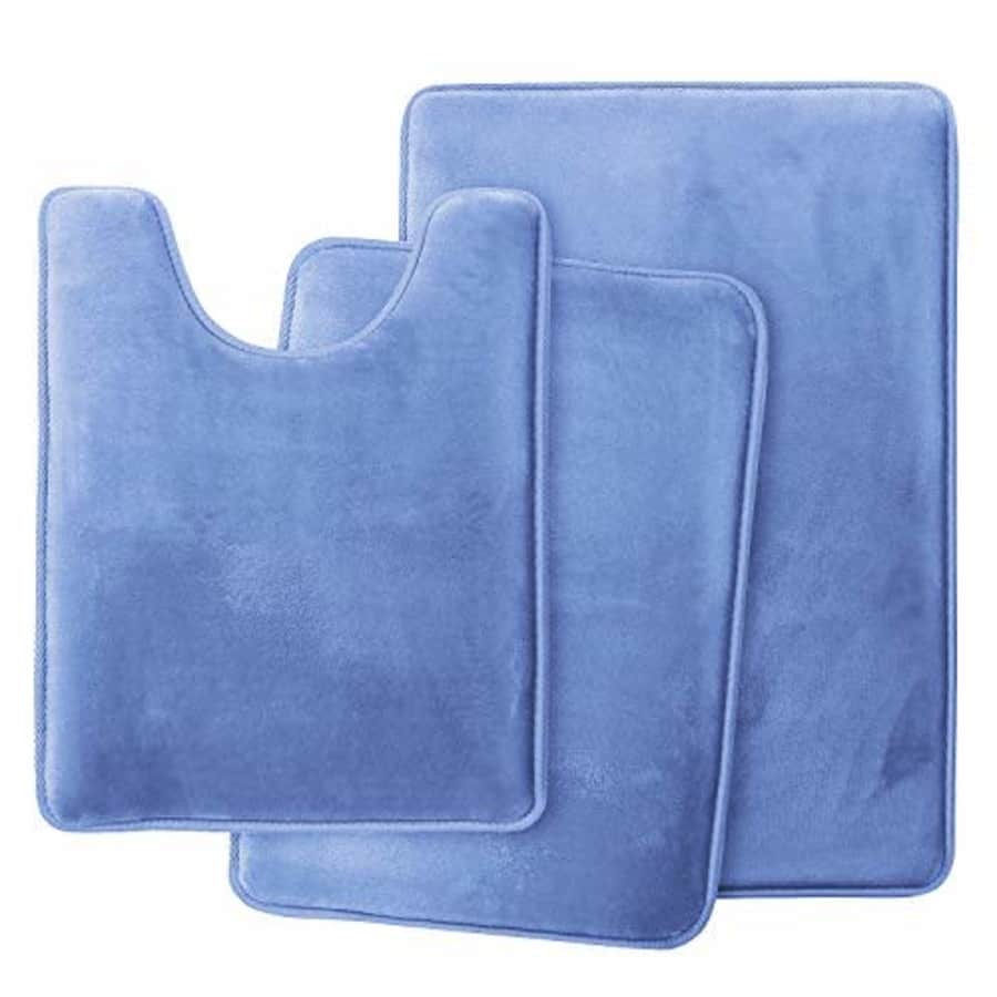 Clara Clark Memory Foam Bath Mat Ultra Soft Non Slip and Absorbent Bathroom Rug, Set of 3 - for $30