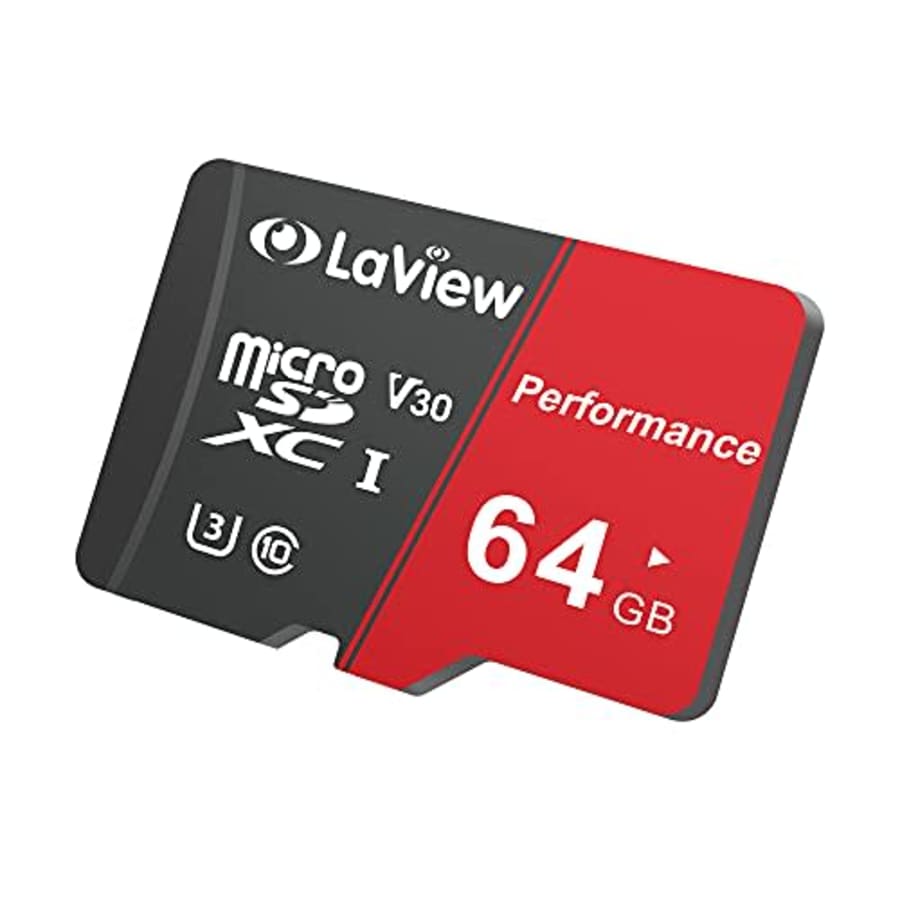 LaView 64GB Micro SD Card, Micro SDXC UHS-I Memory Card 95MB/s,633X,U3,C10, Full HD Video V30, A1, for $10