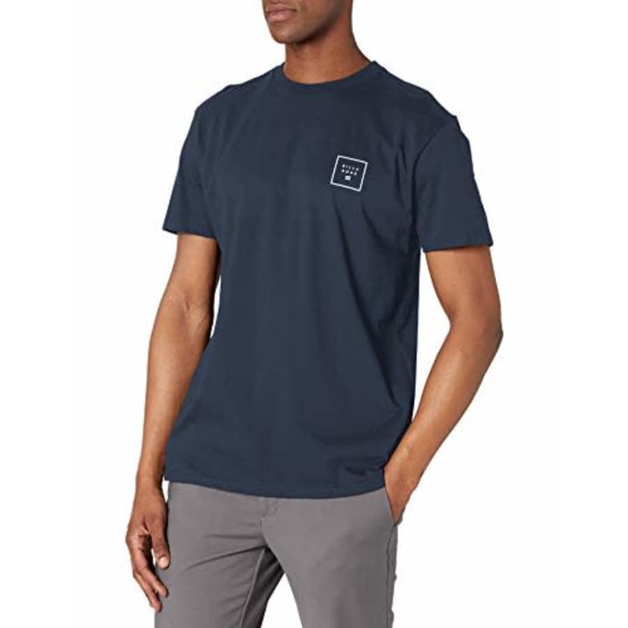 Billabong Men's Classic Short Sleeve Premium Logo Graphic Tee T-Shirt, Stacked Fill Navy, Large for $22