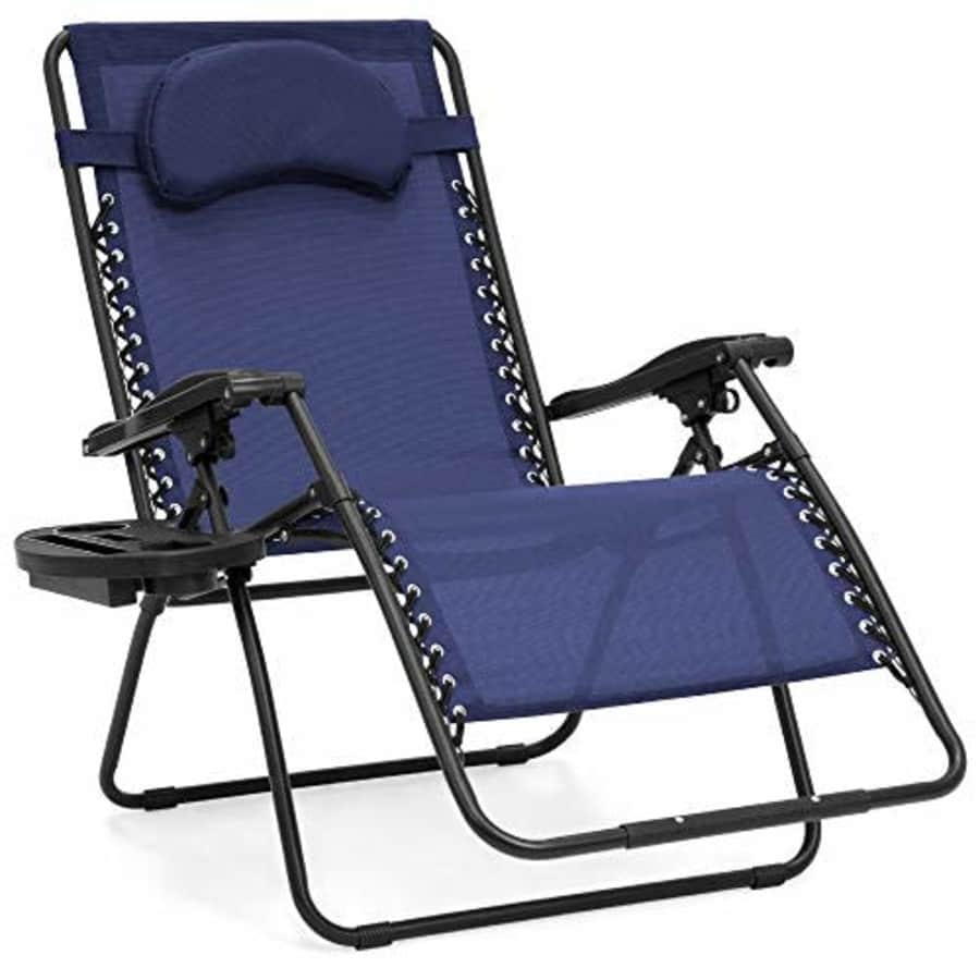 Best Choice Products Oversized Zero Gravity Chair, Folding Outdoor Patio Lounge Recliner w/Cup for $85
