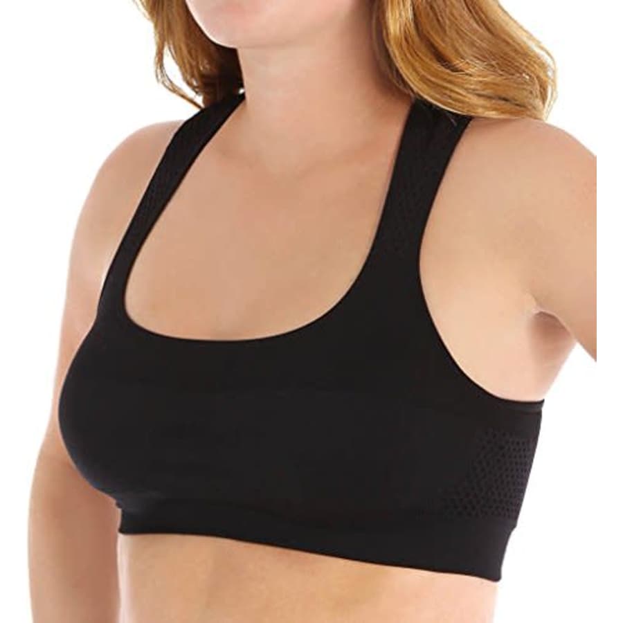 Jockey Women's Activewear Performance Push Up Seamless Sports Bra, Black, S for $23