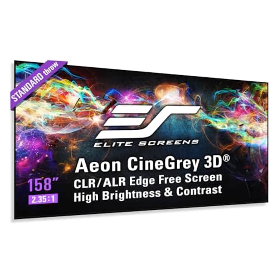 Elite Screens 158 inch CLR and ALR Projector Screen 2.35:1 4K, Standard Throw Projection, Edge Free for $997 Elite Screens 158 inch CLR and ALR Projector Screen 2.35:1 4K, Standard Throw Projection, Edge Free for $997
