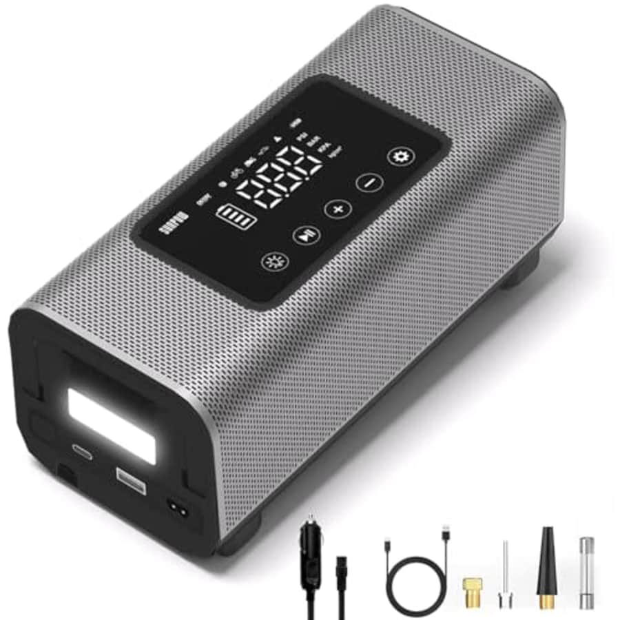 Sunpow Tire Inflator Portable Air Compressor for $80