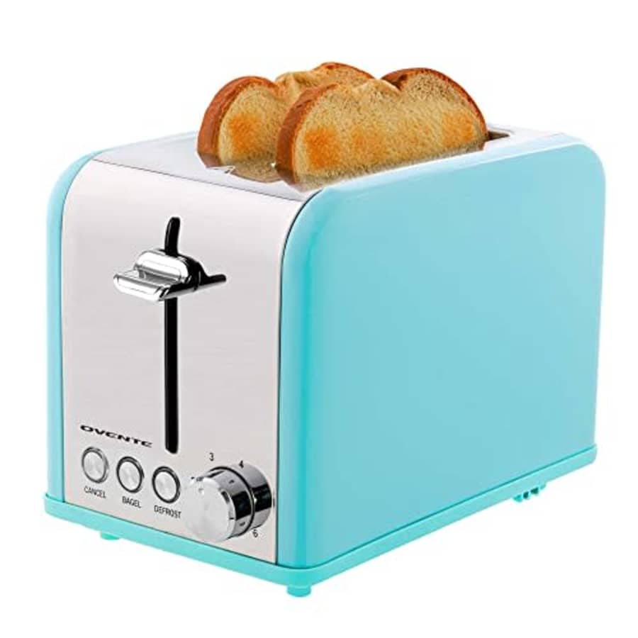 Ovente Electric Stainless Steel 2 Slice Toaster, Extra Wide Slot with 6 Toast Settings and for $35