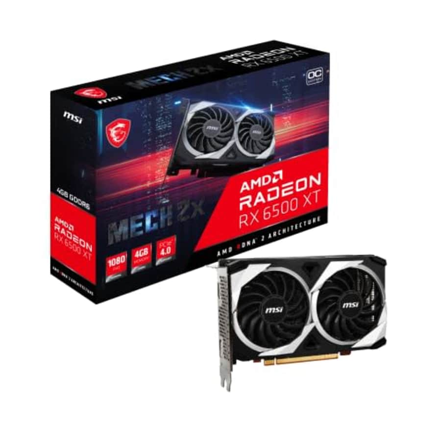 MSI Gaming AMD Radeon RX 6500 XT 64-bit 4GB GDDR6 DP/HDMI PCIe 4 Torx Twin Fans FreeSync DirectX 12 for $180 MSI Gaming AMD Radeon RX 6500 XT 64-bit 4GB GDDR6 DP/HDMI PCIe 4 Torx Twin Fans FreeSync DirectX 12 for $180