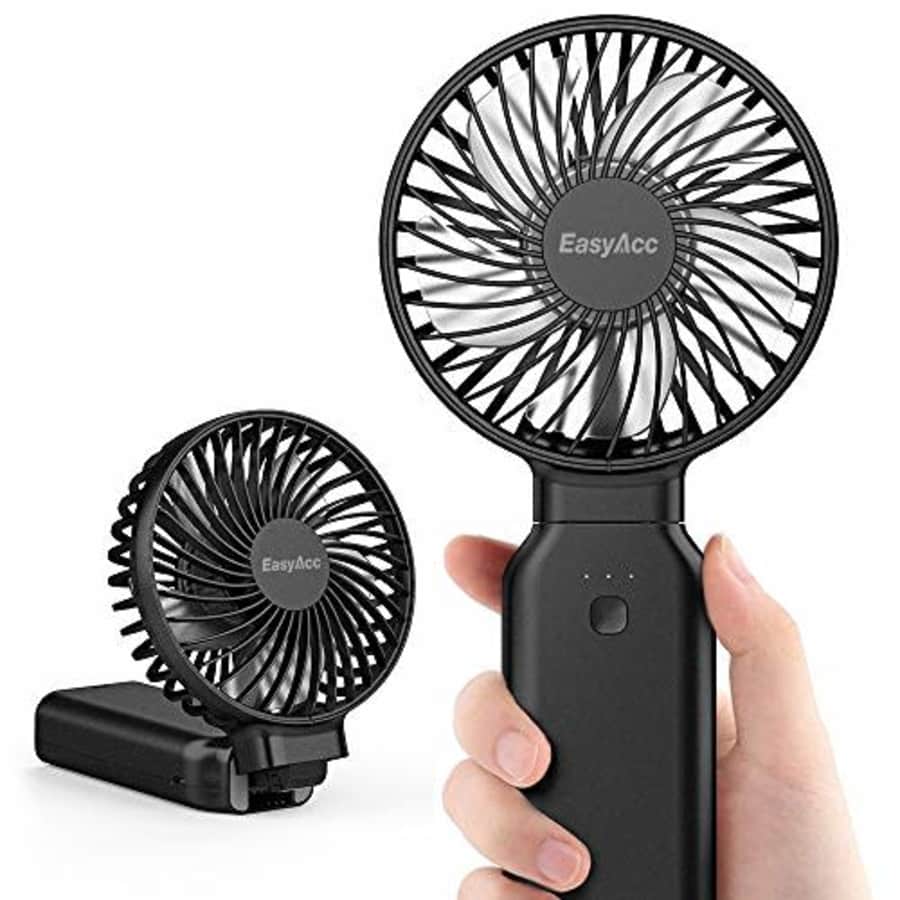 EasyAcc Handheld Fan Portable Fan, 9000 Rechargeable Battery Powered Fan Small Desk Fan, Powerful 4 for $29 EasyAcc Handheld Fan Portable Fan, 9000 Rechargeable Battery Powered Fan Small Desk Fan, Powerful 4 for $29