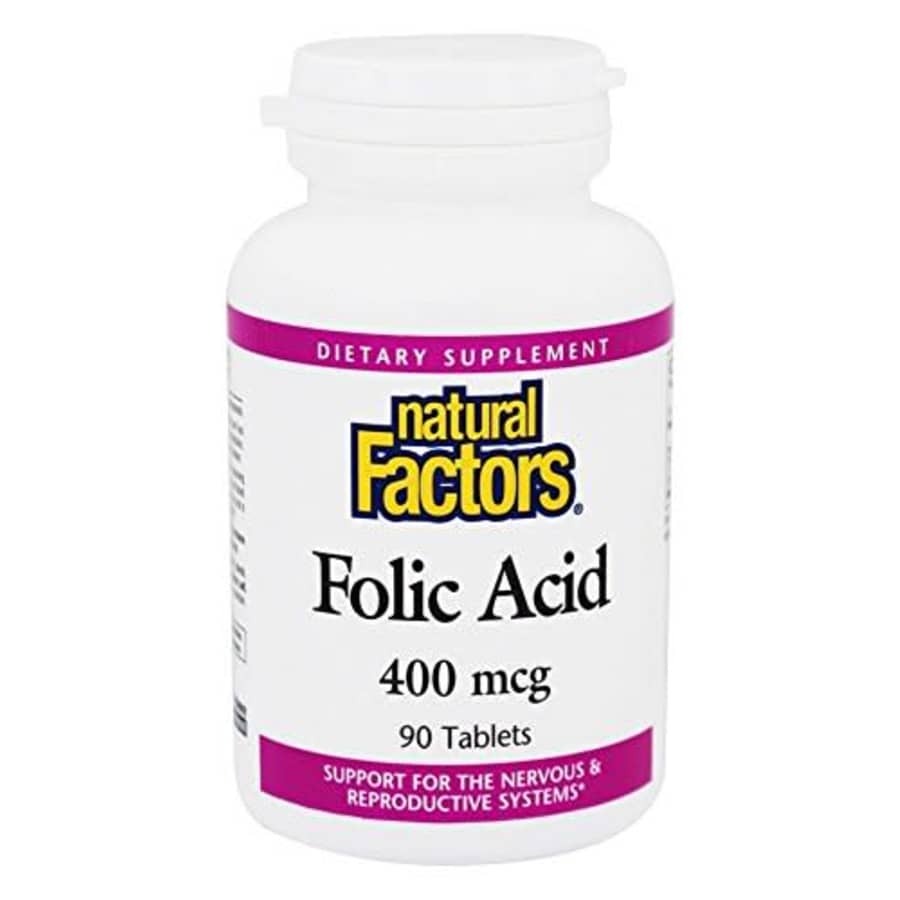 Natural Factors - Folic Acid 400mcg, Support for The Nervous & Reproductive Systems, 90 Tablets for $20 Natural Factors - Folic Acid 400mcg, Support for The Nervous & Reproductive Systems, 90 Tablets for $20