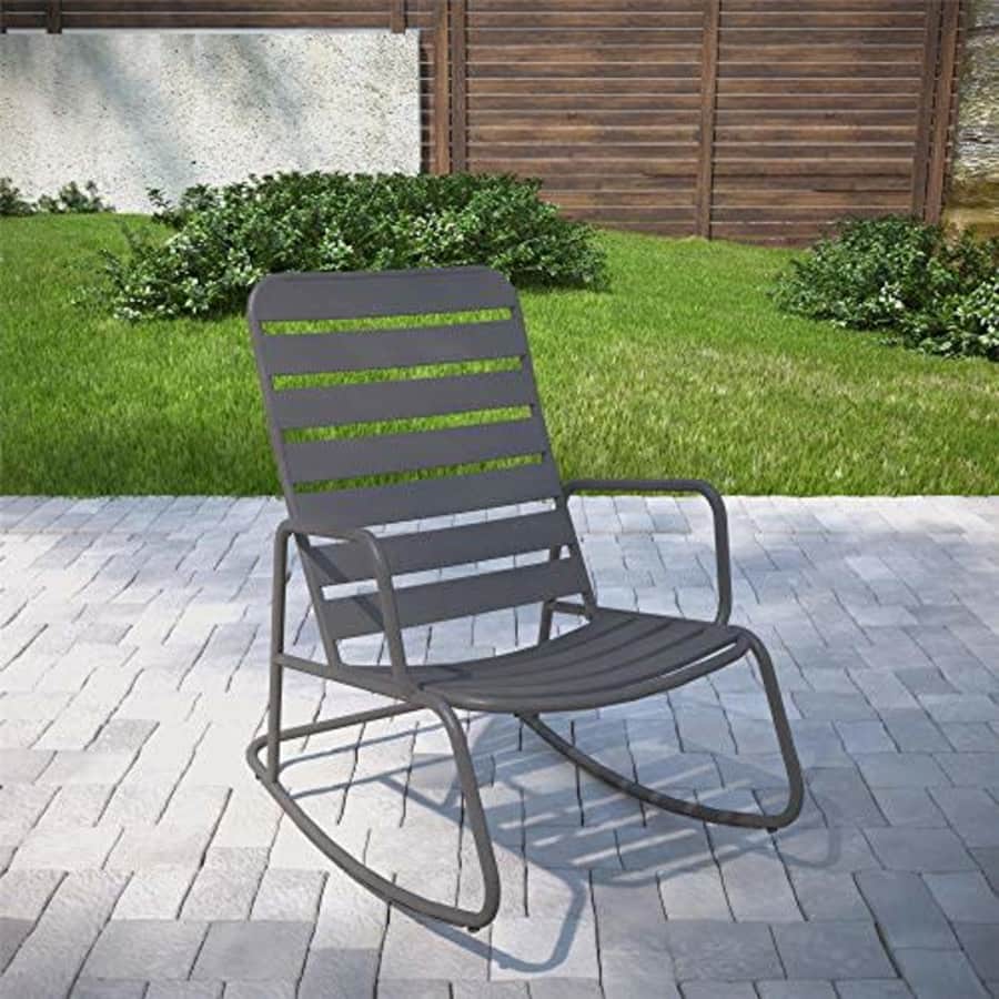 Novogratz 88065CHC1E Poolside Gossip Collection, Roberta Outdoor/Indoor Rocking Chair, Charcoal for $119 Novogratz 88065CHC1E Poolside Gossip Collection, Roberta Outdoor/Indoor Rocking Chair, Charcoal for $119