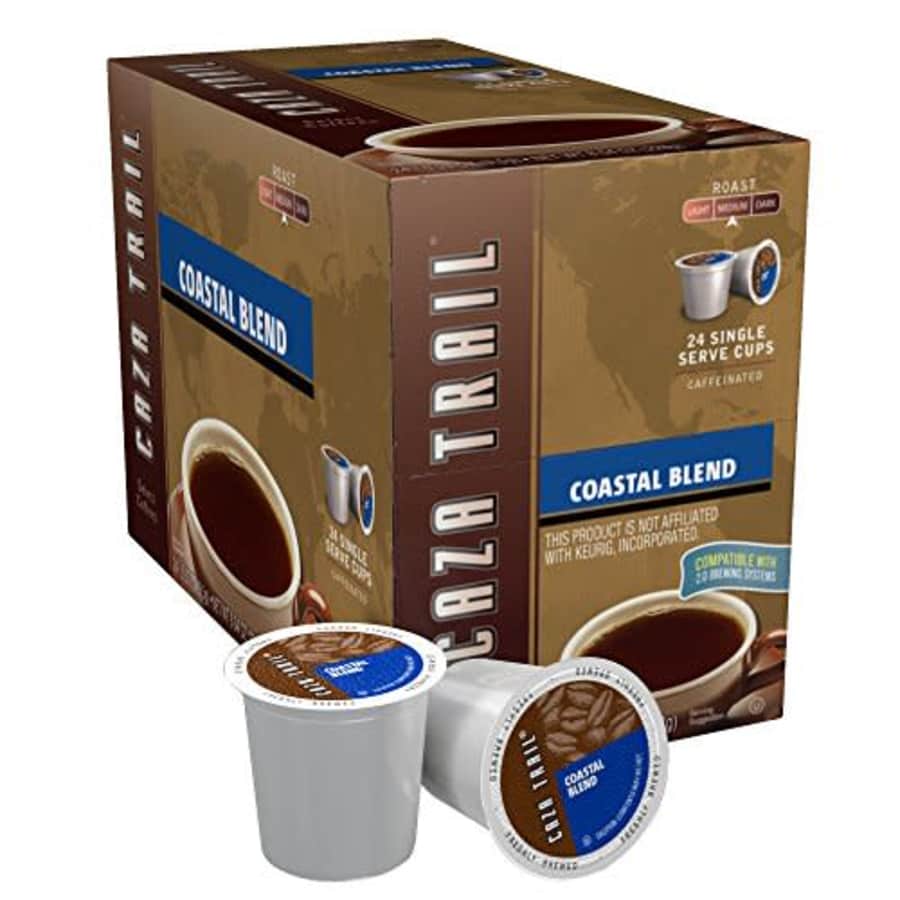 Caza Trail Coffee, Coastal Blend, 24 Single Serve Cups for $35 Caza Trail Coffee, Coastal Blend, 24 Single Serve Cups for $35