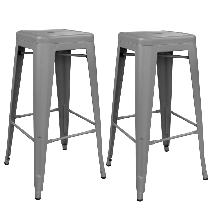 AmeriHome Loft Series 30" Indoor/Outdoor Stackable Metal Bar Stool 2-Pack for $59
